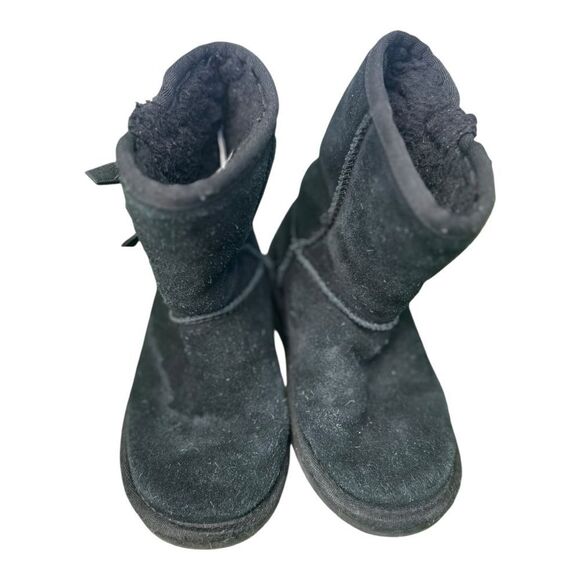 Koolaburra Black Suede Boots with Ribbon Accents size 12 fall preppy coastal - Picture 4 of 5